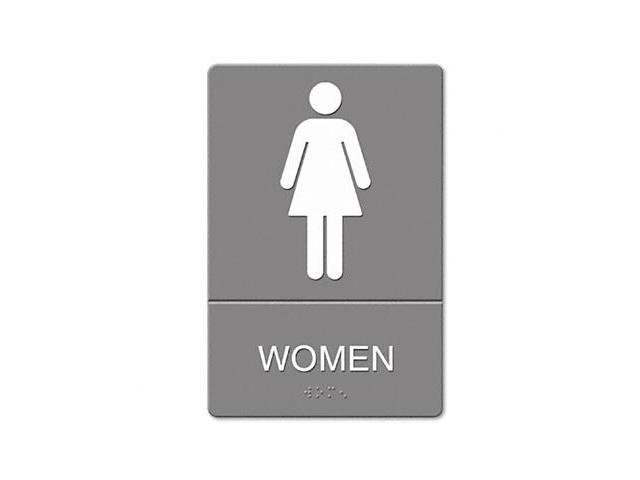 Ada Sign Restroom Symbol Tactile Graphic Molded Plastic 6 X 9 Gray 4812 for sale online 