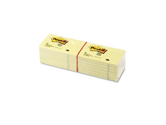 Post-it Recycled Note Pads 3 x 5 Canary Yellow 100-Sheet 12/Pack 655RPYW 