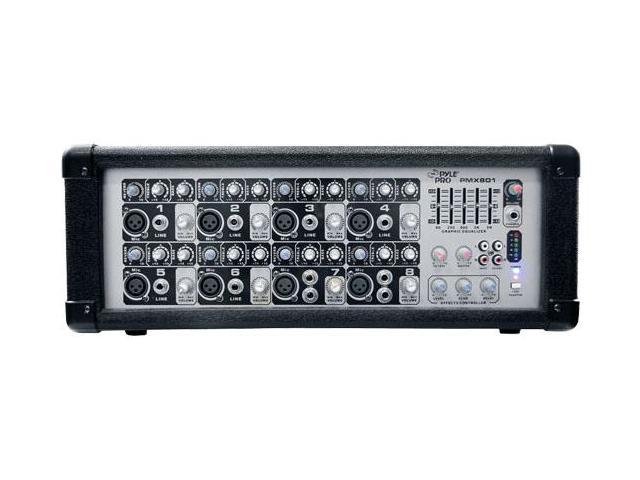 Pyle PMX801 8-Channel Powered PA Mixer/Amplifier