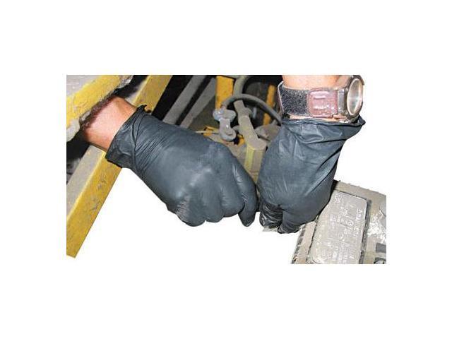 Impact 8642XL ProGuard Disposable Nitrile Gloves, Powder-Free, Black, X-Large, 100/Box