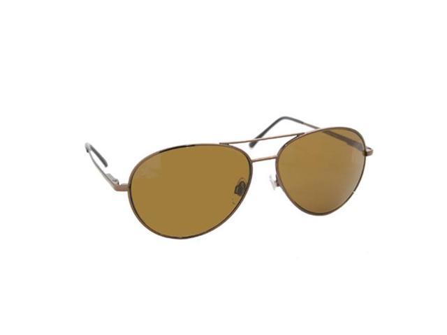 Coppermax Aviator Polarized Sunglasses Amber Lens Shiny Brown