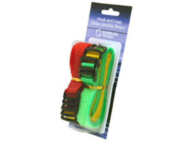 C2G 29854 Klettband-Kabelwickler Multipack – 12 Stück, Schwarz, TAA-konform Für Ordentliche Kabel