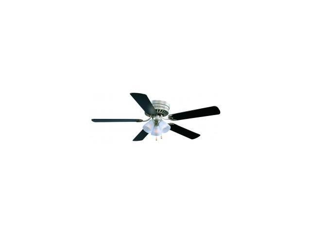 Design House 156018 Millbridge 52 In 3 Light 5 Blade Hugger Mount Ceiling Fan Black Blades Satin Nickel Finish