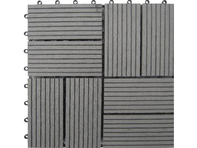 Naturesort N4 Otm8g Eight M Shape Slat Grey Bamboo Composite Diy Deck Tiles 11 Newegg Com