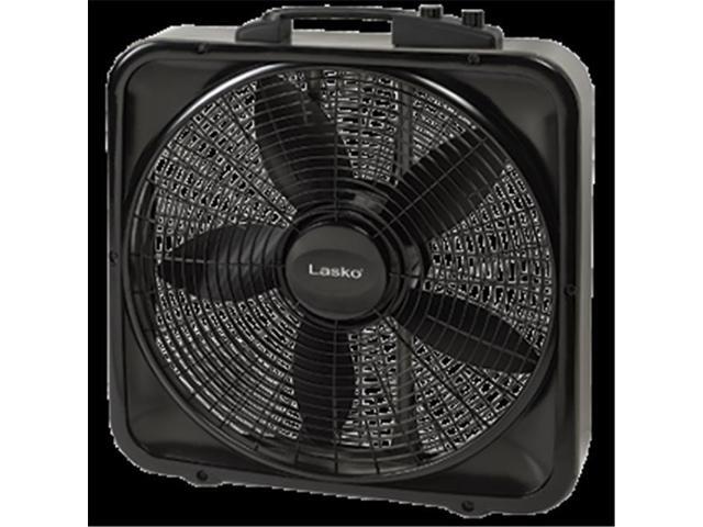 Lasko 20 Weather-Shield Select Box Fan with Thermostat - 20 Diameter - 3  Speed - Carrying Handle, Thermostat, Anti-slip Feet - 22.5 Height x 4.5  Width - Black - Newegg.com