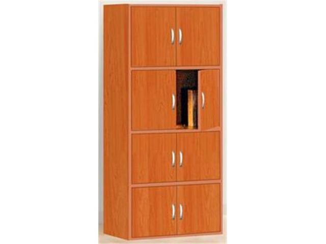 Hodedah Hid44 Cherry 8 Door Storage Cabinet Newegg Com
