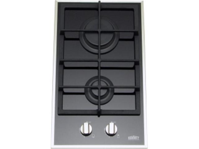 Summit Appliance Gc2bgl 2 Burner Gas On Glass Cooktop With Sealed