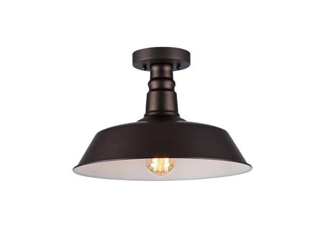 Chloe Ch54032rb14 Sf1 14 In Lighting Ironclad Industrial Style 1 Light Rubbed Bronze Semi Flush Ceiling Fixture Oil Rubbed Bronze