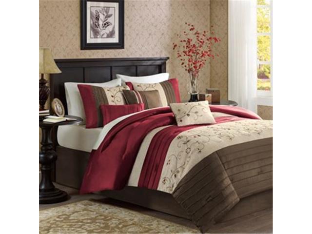 Madison Park Mp12 1096 Serene 6 Piece Duvet Cover Set Red King