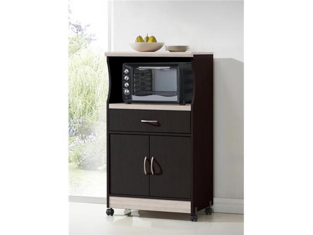 Hodedah Hik77 Choc Grey Microwave Cart Chocolate Grey Newegg Com