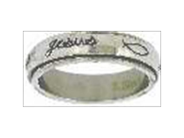 Solid Rock Jewelry RING STYLE 334 STAINLESS STEEL CROSS WITH FLAMES SPIN RING