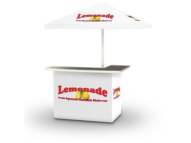 Best Of Times 2001w2504 Vintage Lemonade Portable Bar With 6 Ft Square Market Umbrella Yellow White Newegg Com