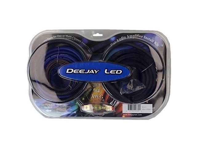 Deejay LED TBH4COPPERKIT Auto Amplifier Installation Kit with No. 4 - AWG Copper Main Power Cables, Competition Class RCA Cables... 