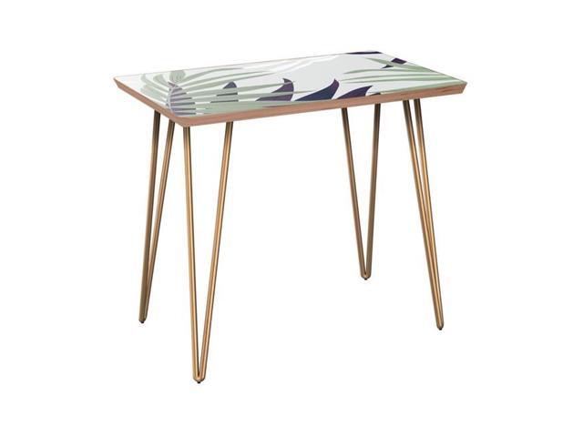Nyekoncept 12008849 24 X 15 21 In Brixton Hairpin Side Table Purple Palm Walnut Brass Newegg Com