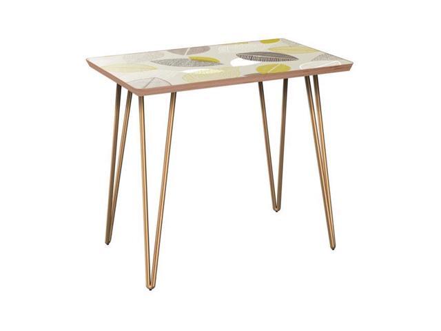 Nyekoncept 12009353 24 X 15 21 In Brixton Hairpin Side Table Autumn Leaves Walnut Brass Newegg Com