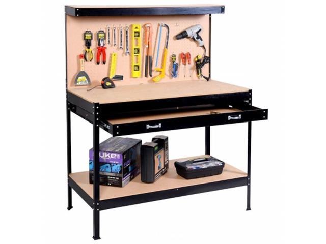 Onlinegymshop Cb16441 Workshop Table With Drawers Peg Boar Work