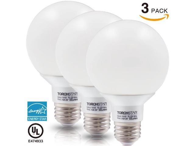 Torch Star Y015qrrx24 7 Watt Dimmable G25 Led Bulb Globe Style 2700k Pack Of 3 Newegg Com
