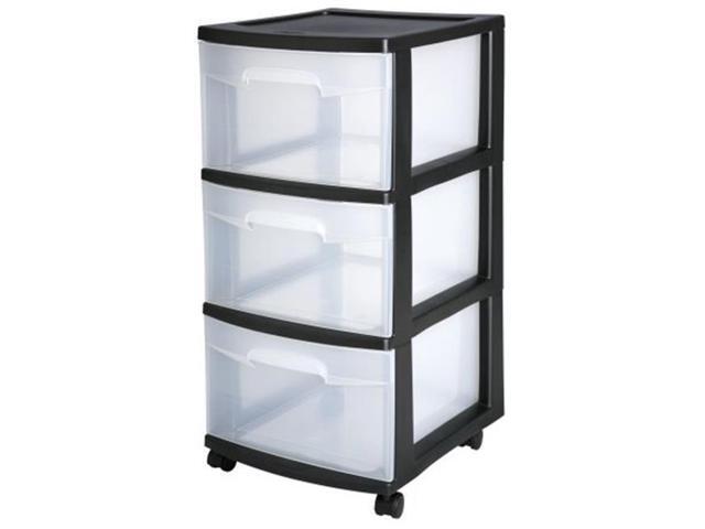 Sterilite 28309002 Sterilite 28309002 Black 3 Drawer Cart Pack