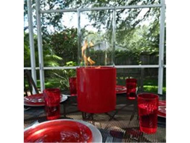 Bluworld Nf T2door Nu Flame Doppio Rouge Tabletop Glass Cylinder
