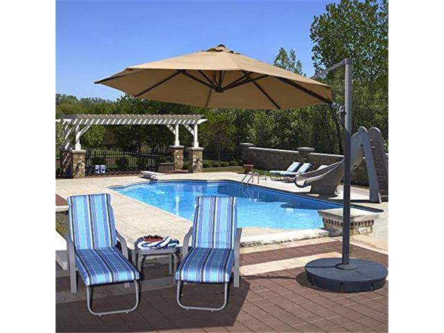 Blue Wave Nu6585 11 Ft Freeport Octagonal Cantilever Patio Umbrella In Stone Sunbrella Acrylic Newegg Com