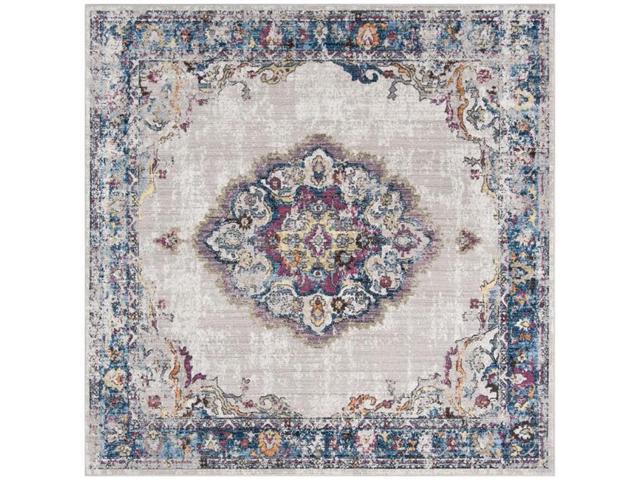 Safavieh Btl343a 7sq 7 X Ft Bristol Power Loomed Square Area Rug Light Grey Blue Newegg Com