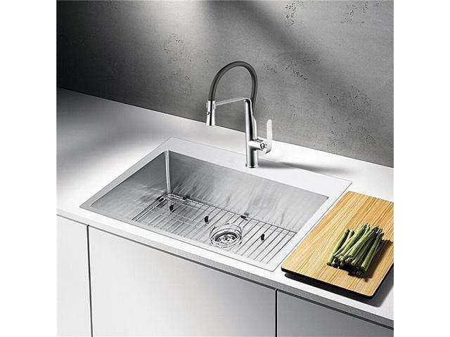 Water Creation Sssg Ts 3322b 16 33 X 22 In Ivory Small Radius Single Bowl Stainless Steel Hand Made Drop Kitchen Sink Premium Scratch Resistant
