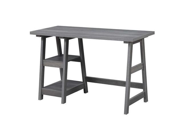 Convenience Concepts 090107cgy Designs2go Trestle Desk Charcoal