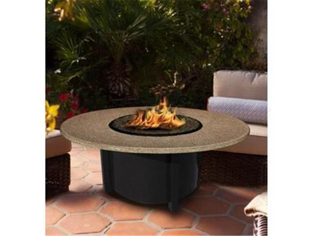 Carmel Chat Height Fire Pit Black Gold Reflective Glass Sunset