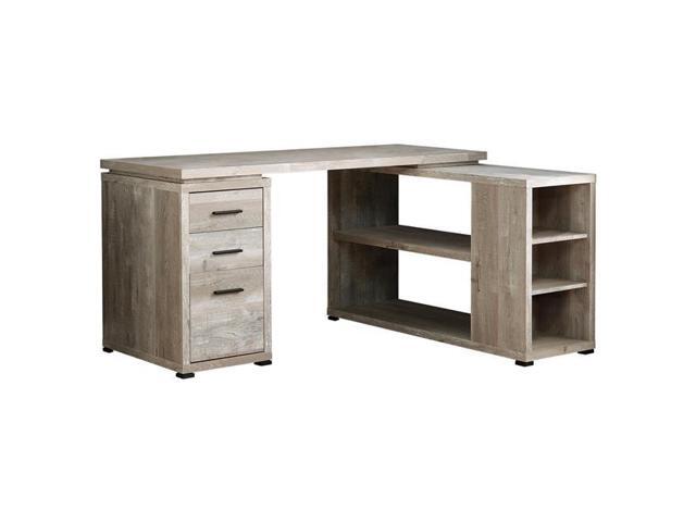Monarch Specialties I 7422 Taupe Reclaimed Wood Left Or Right Monarch Specialties I 7422 Taupe