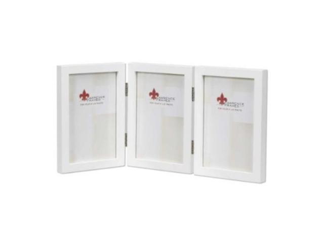 Lawrence Frames 755857t 5x7 Hinged Triple Lawrence Frames 755857t 5x7 Hinged Triple White Wood Picture Frame Gallery Collection