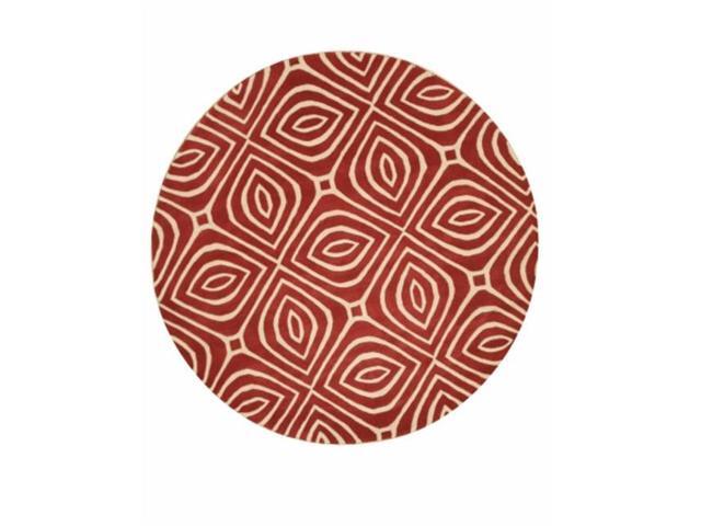 Eorc Me103rd6x6r 6 Ft Hand Tufted Wool Marla Contemporary Eorc Me103rd6x6r 6 Ft Hand Tufted Wool Marla Contemporary Geometric Rug Red Round