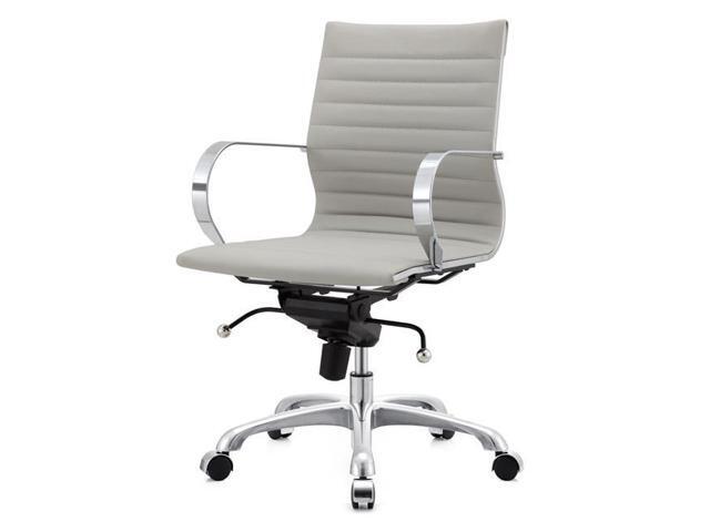Meelano 365 Gry M365 Office Chair In Vegan Leather Chrome Gray Newegg Com