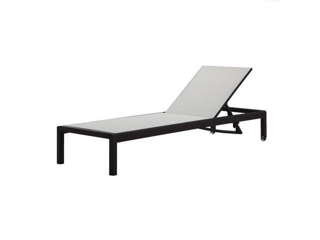 Meelano 200-DRK-WHI M200 Outdoor Chaise Lounge In Aluminum Meelano 200-DRK-WHI M200 Outdoor Chaise Lounge In Aluminum