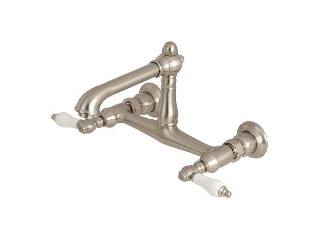 Kingston Ks7248pl Wall Mount Vessel Sink Faucet Brushed Nickel 10 31 X 2 5 06 In Newegg Com
