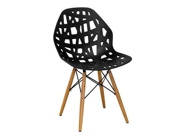 Modmade Mm Sw10004 Black Stencil Cut Out Eiffel Side Chair Set Of 2 Newegg Com