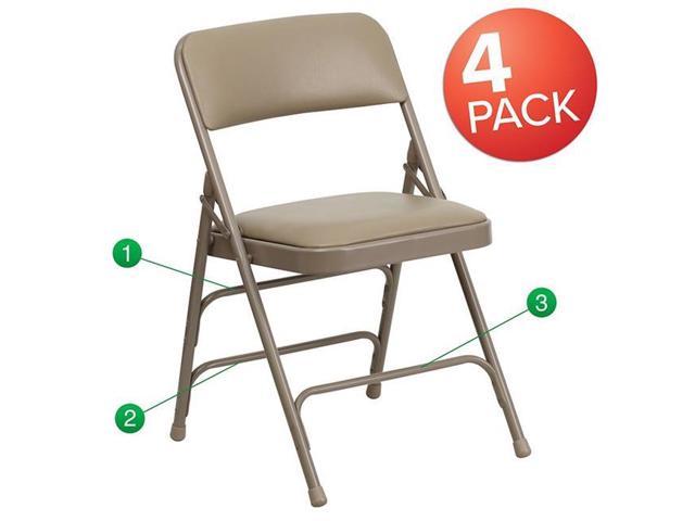 Flash Furniture 4 Ha Mc309av Bge Gg Hercules Curved Triple Braced Double Hinged Beige Vinyl Metal Folding Chair Pack Of 4 Newegg Com