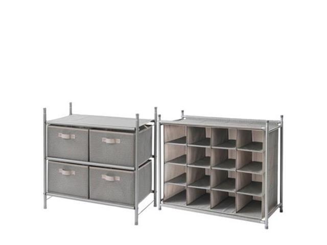 Neatfreak 843631109458 16 Cubby Shoe 4 Bin Drawer Organizer