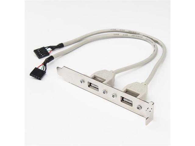 Rocstor 2 Port USB A Female Low Profile Slot Plate Adapter