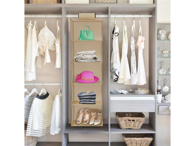 Lavish Home 83 73 Hanging Closet Organizer 5 Shelf Storage Newegg Com