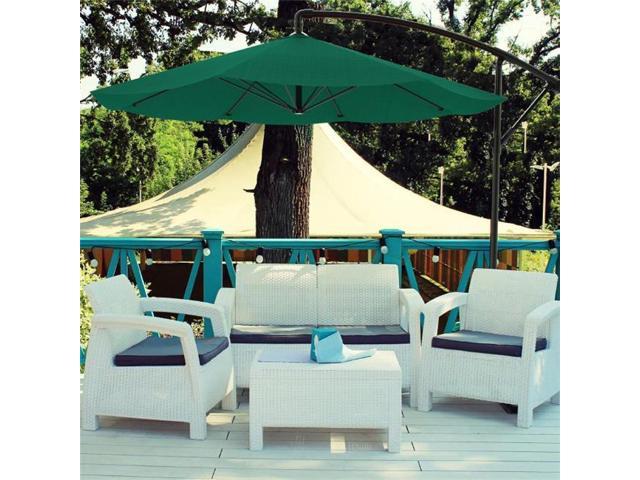 Pure Garden 50 Lg1038 Cantilever Hanging Outdoor Shade Patio Umbrella Hunter Green 9 Ft Newegg Com