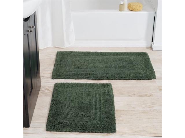 Lavish Home 67 0018 G 2 Piece Cotton Bath Mat Set Green