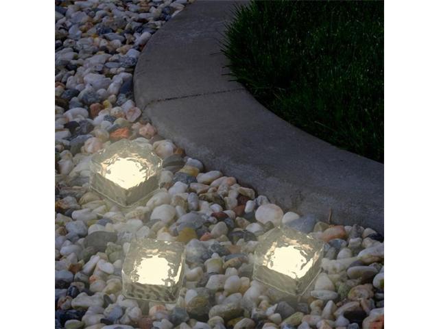 Pure Garden 50 178 Solar Outdoor 3 Led Ice Cube Rock Lights Solar Outdoor 3 Led Ice Cube