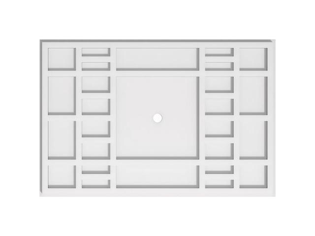 Ekena Millwork Cmp26x17bx 01000 1 In Id X 9 In Rectangle Beaux Architectural Grade Pvc Contemporary Ceiling Medallion Newegg Com