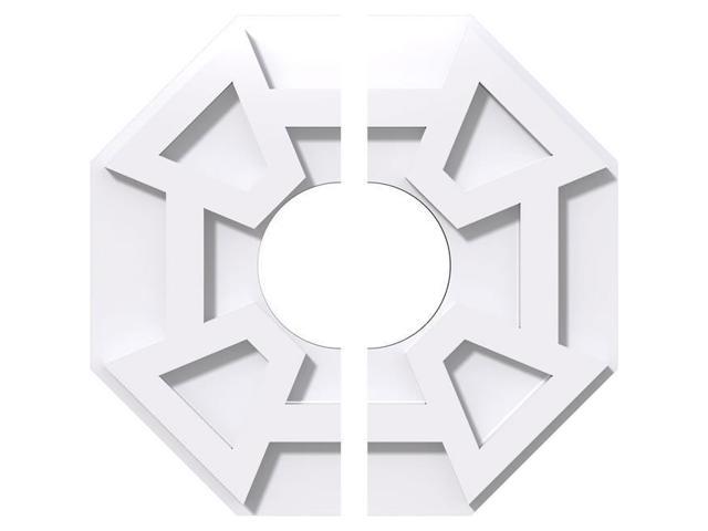 Ekena Millwork Cmp12lg2 04000 12 In Od X 4 In Id Square Logan Architectural Grade Pvc Contemporary Ceiling Medallion 2 Piece