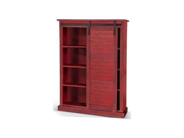 Sunny Designs 2817br2 Sunny Office Rustic Bookcase With Sliding