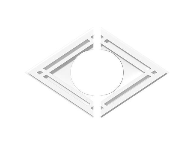 Ekena Millwork Cmp18x12dd2 06000 6 In Id X 6 25 In Rectangle Diamond Architectural Grade Pvc Contemporary Ceiling Medallion 2 Piece