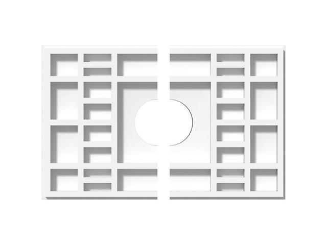 Ekena Millwork Cmp10x6bx2 02000 2 In Id X 3 5 In Rectangle Beaux Architectural Grade Pvc Contemporary Ceiling Medallion 2 Piece