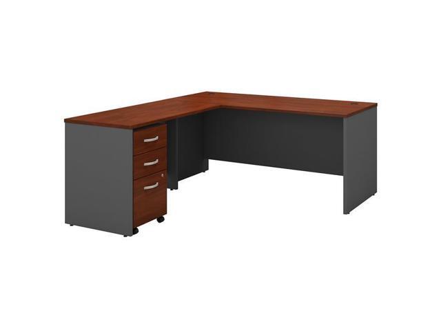 Bush Business Furniture Src083hcsu 66 In Series C L Shaped Desk With 48 Return Mobile File Cabinet Hansen Cherry Newegg Com