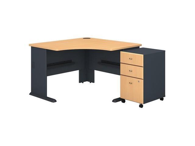 Bush Business Furniture Sra035besu 48 In Series A Corner Desk With Mobile File Cabinet Beech Newegg Com