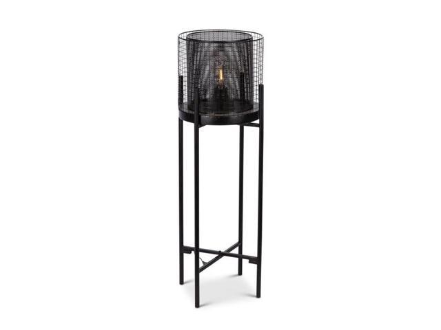 Gerson 44605ec 30 In Battery Powered Black Metal Standing Floor Led Lamp With Glass Shade Folding Stand Grey Newegg Com